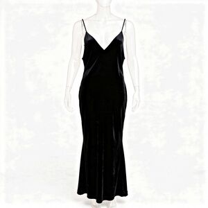 Lavender Brown Black Velvet Velour Maxi Dress Low Back